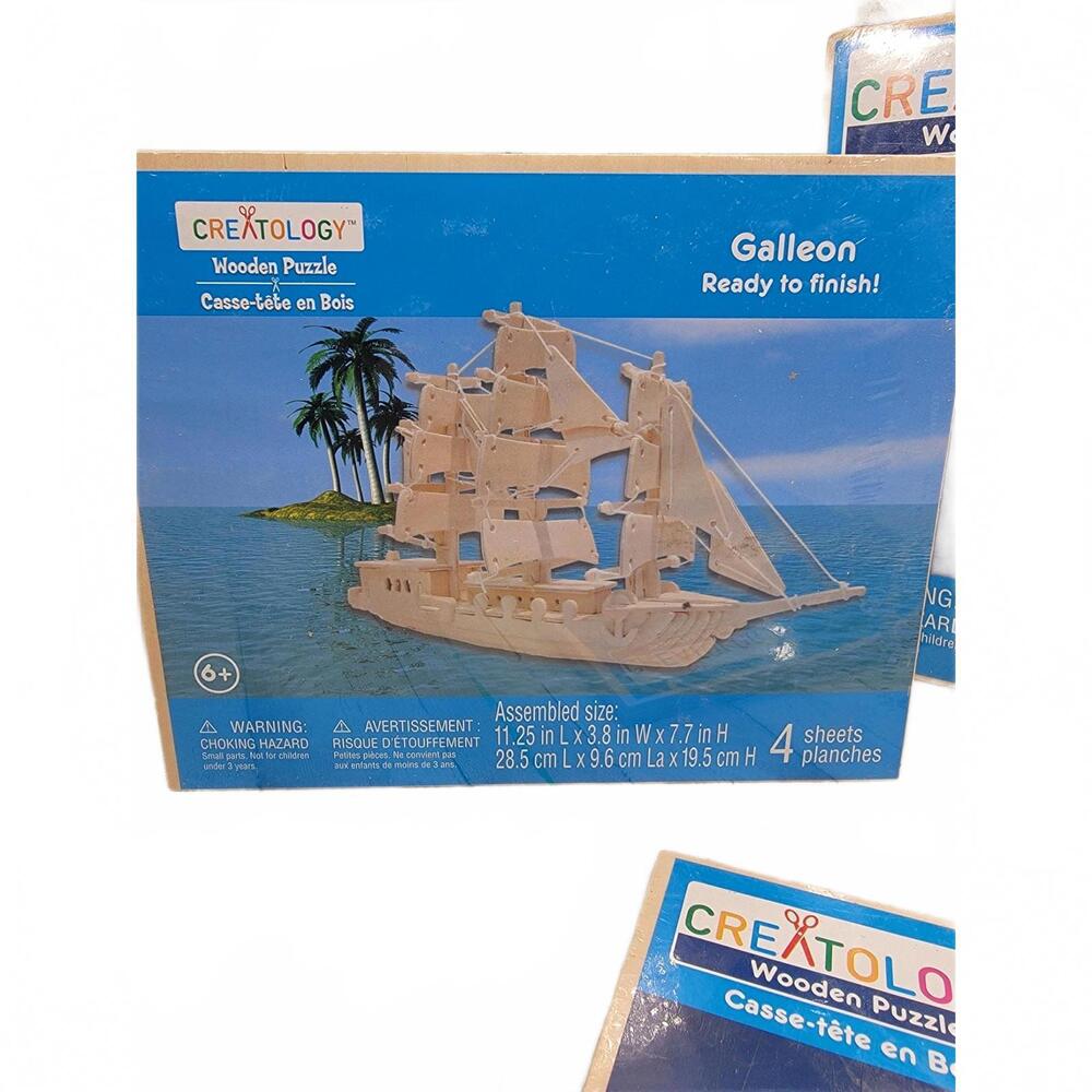 Creatology Wooden Puzzle 3D Galleon